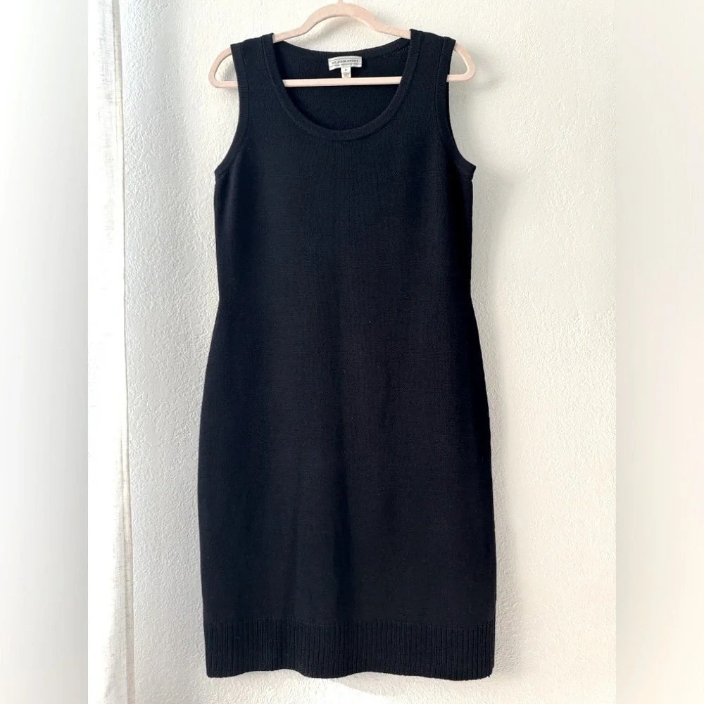 St John Sport Black Sleeveless Knit Midi Dress Size S Midi- Knee length
